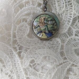Romantic Vintage Blonde Lady Woman, Round, Portrait Locket